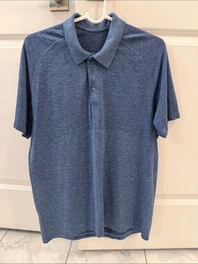 lululemon athletica Heathered Blue Men's Polo